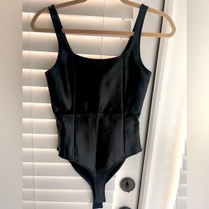 Faux leather bodysuit